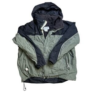 COLUMBIA SPORSTWEAR VINTAGE WATERPROOF JACKET XXL 2XL GRAY BLACK USED RAIN